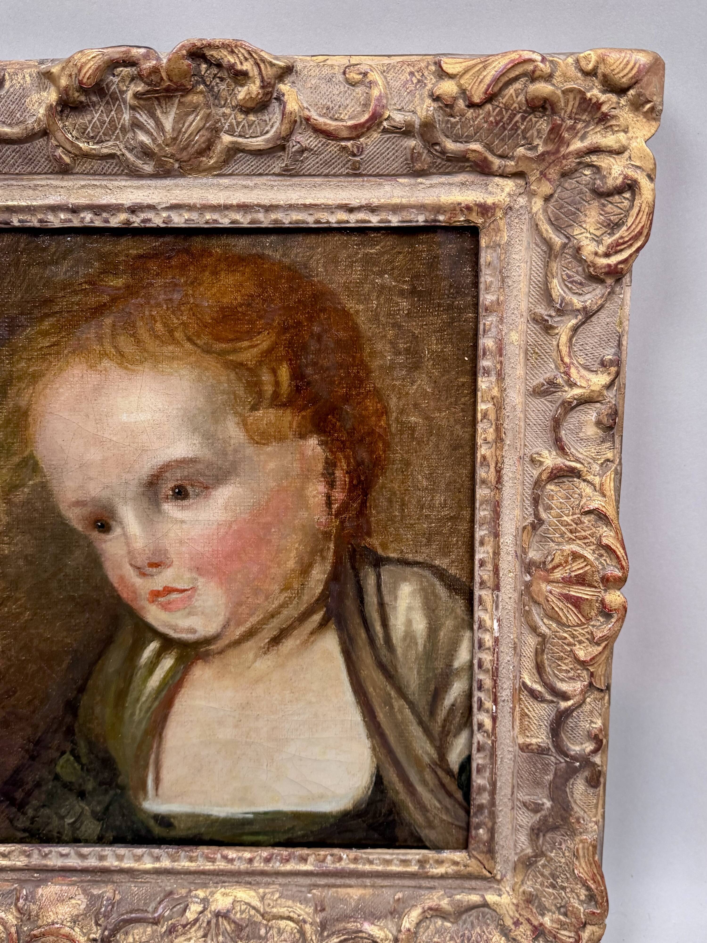 Portrait of a young girl from the 18th century.