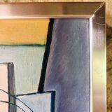 Vintage abstract painting, signed, circa 70's/80's