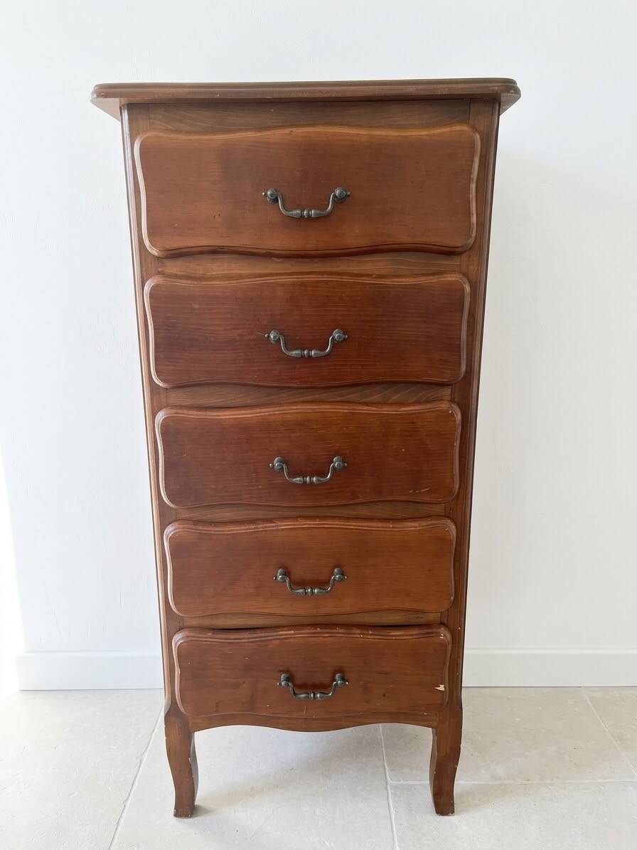 Chiffonnier classique 5 tiroirs en bois