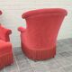 Pair of fringed crapaud armchairs