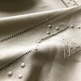 Antique linen tablecloth and whipped cream silk