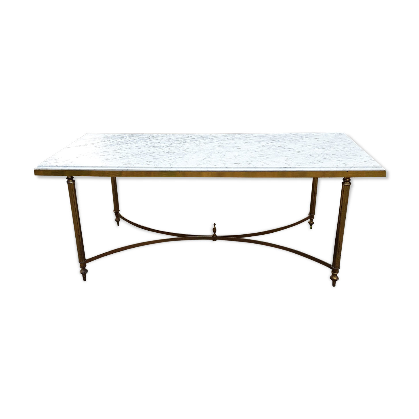 Marble coffee table and gilded brass