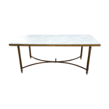 Marble coffee table and gilded brass