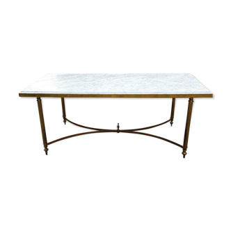 Marble coffee table and gilded brass