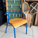 Vintage blue Hitier children's school chair