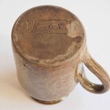 Stoneware pitcher signed Baudat