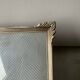 Art deco metal silver frame brass 21.5 cm x 16.5 cm convex glass