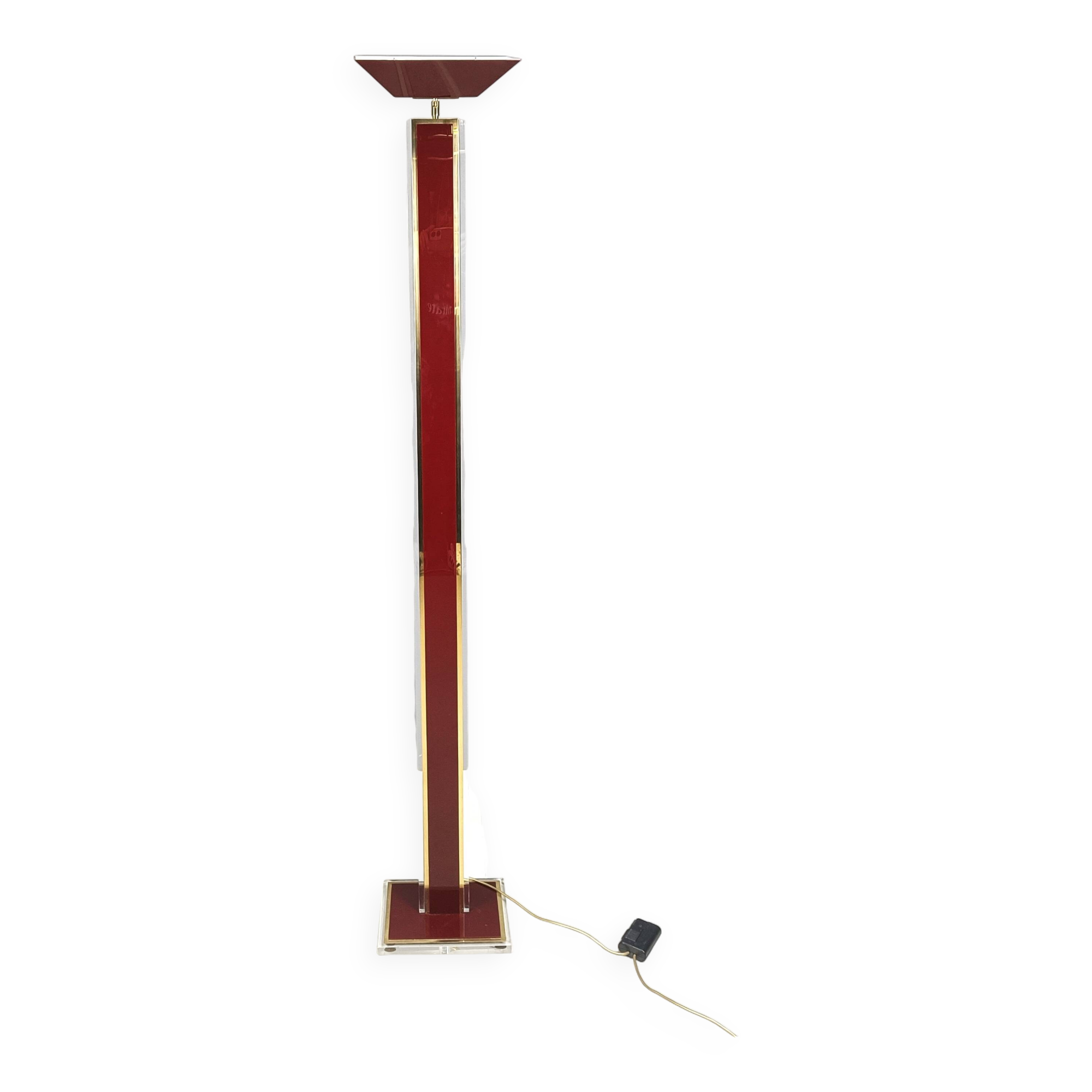 Vintage Brass and Lucite Floor Lamp, 1970s