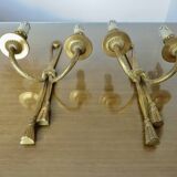 Paire d'appliques en bronze, noeuds et glands, édition Peris Andreu, 1970
