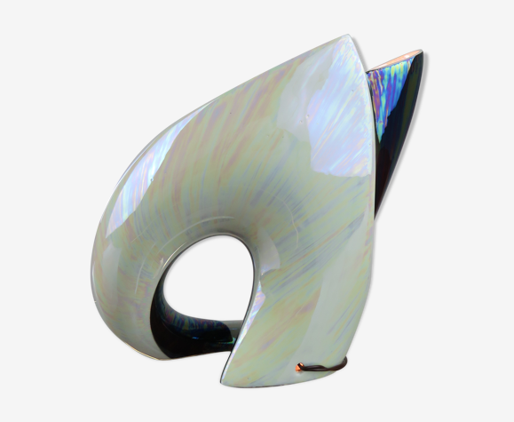 Italian table lamp in pearlescent ceramic 1950s