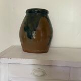 Flamed glazed jar