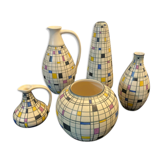 Lot of vases Villeroy and Boch ceramic vintage