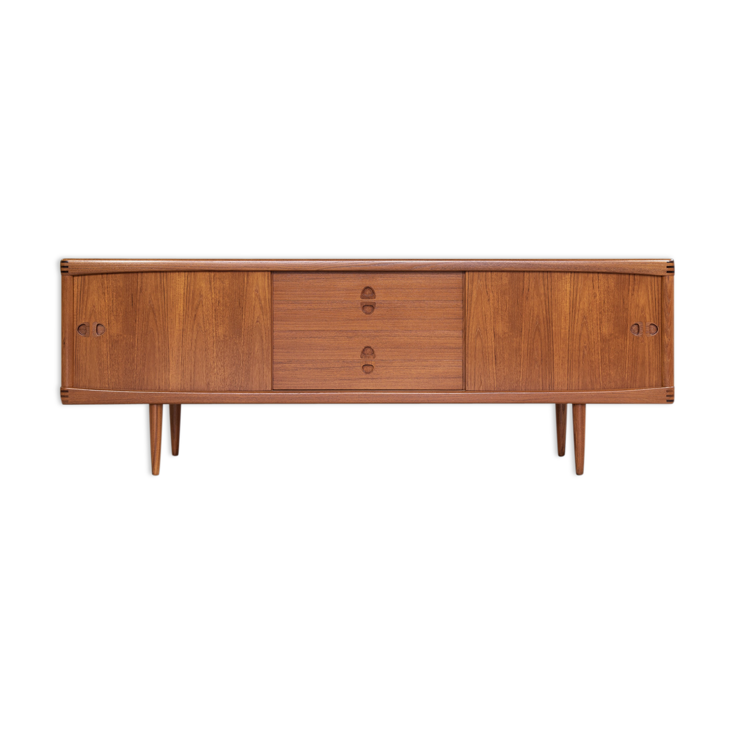 Midcentury Danish sideboard in teak by HW Klein for Bramin 1960s - with 3 stripes