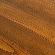 Solid pine table, sculpted cross legs, French Alps, around 1970.