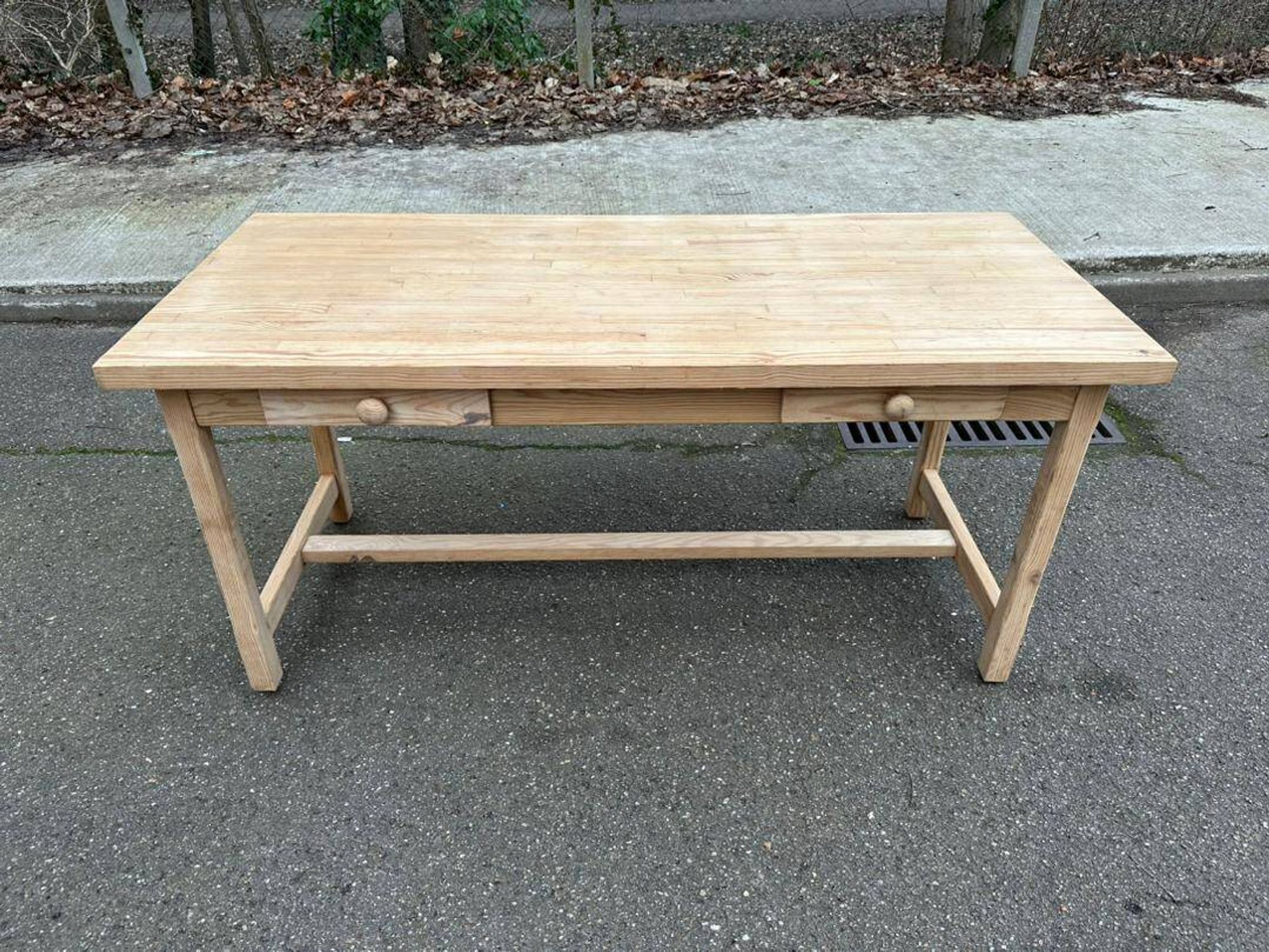 Renovated farmhouse dining table in solid wood 160cm XXth century