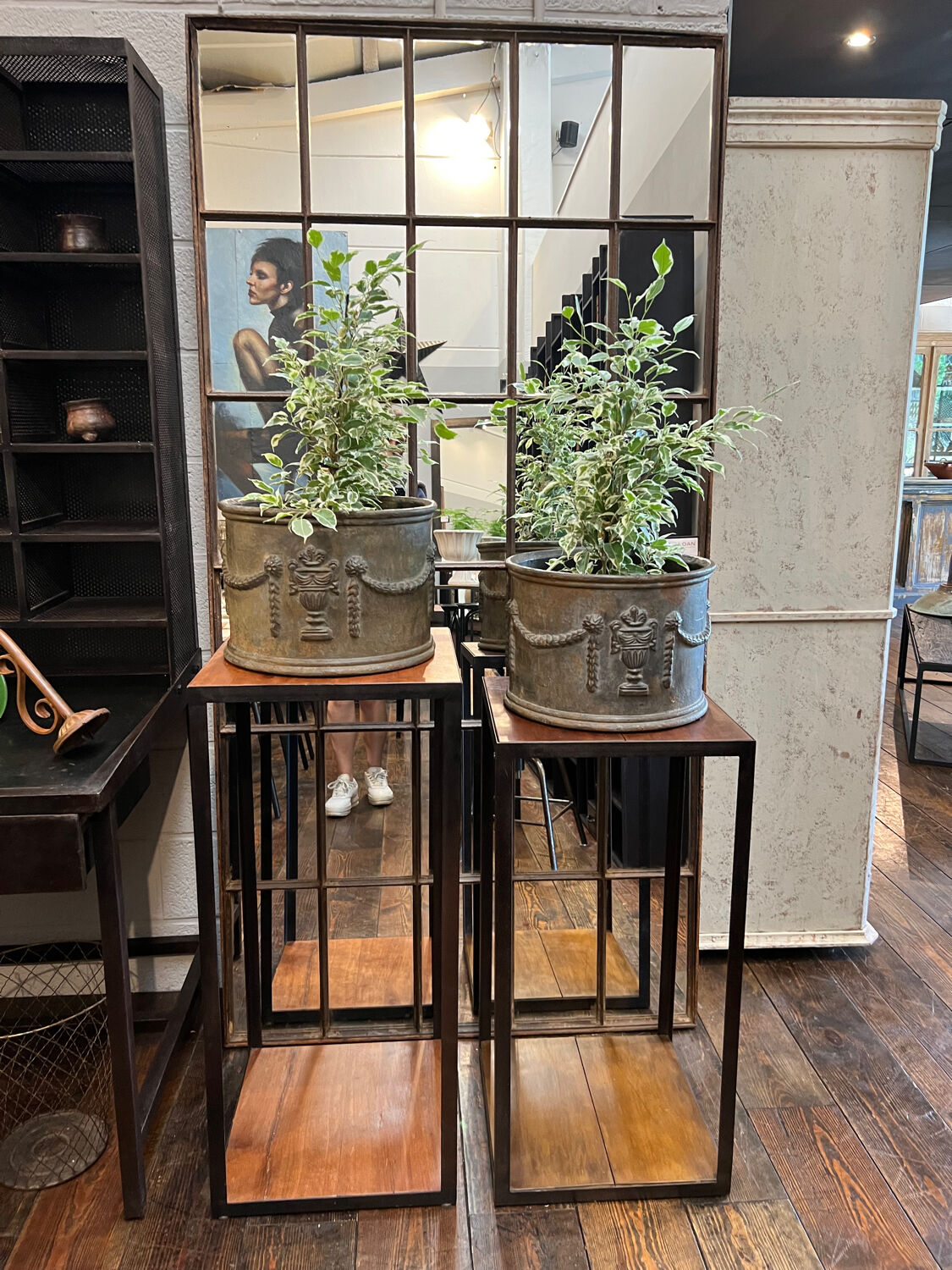 Pair of cast iron planters