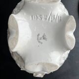 Capodimonte-style porcelain lidded sugar bowl with floral relief