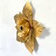 Vintage gold leaf metal flower applique