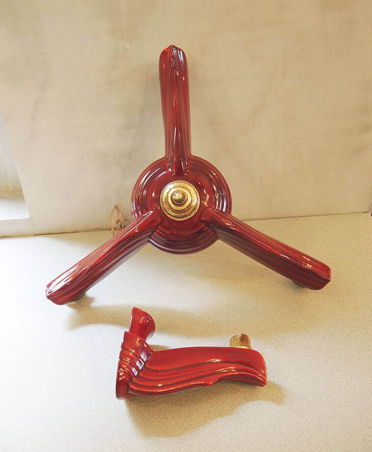 Ancient lustre and art deco style red ceramics