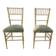 Pair of brass faux bamboo chairs, 1960s