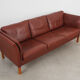 Brown leather sofa, Danish design, 1960s, production: Denmark
