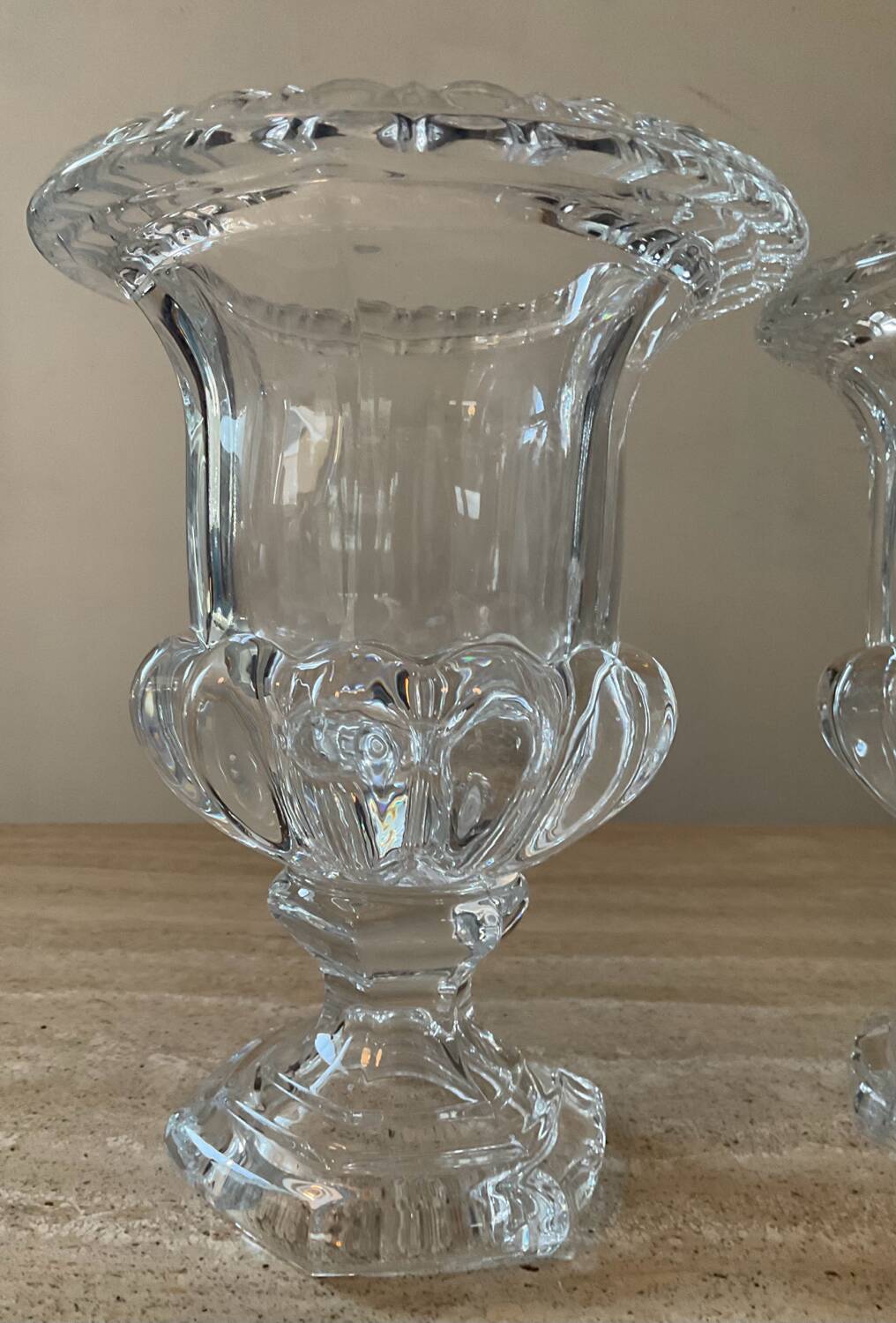 Paire de vase Médicis en cristal