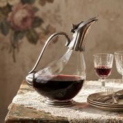 Vintage glass and silver-plated metal jug, modernist pitcher/carafe from 1950-1970.