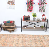 Tapis floral orange vintage, 340x85cm