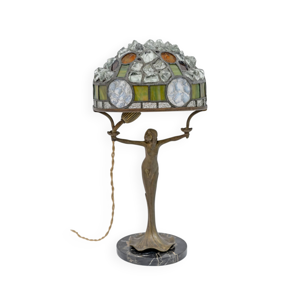 Lampe De Bureau Art Nouveau Palazzo INT – Bibliothekslampe Rétro, Blanc, Métal