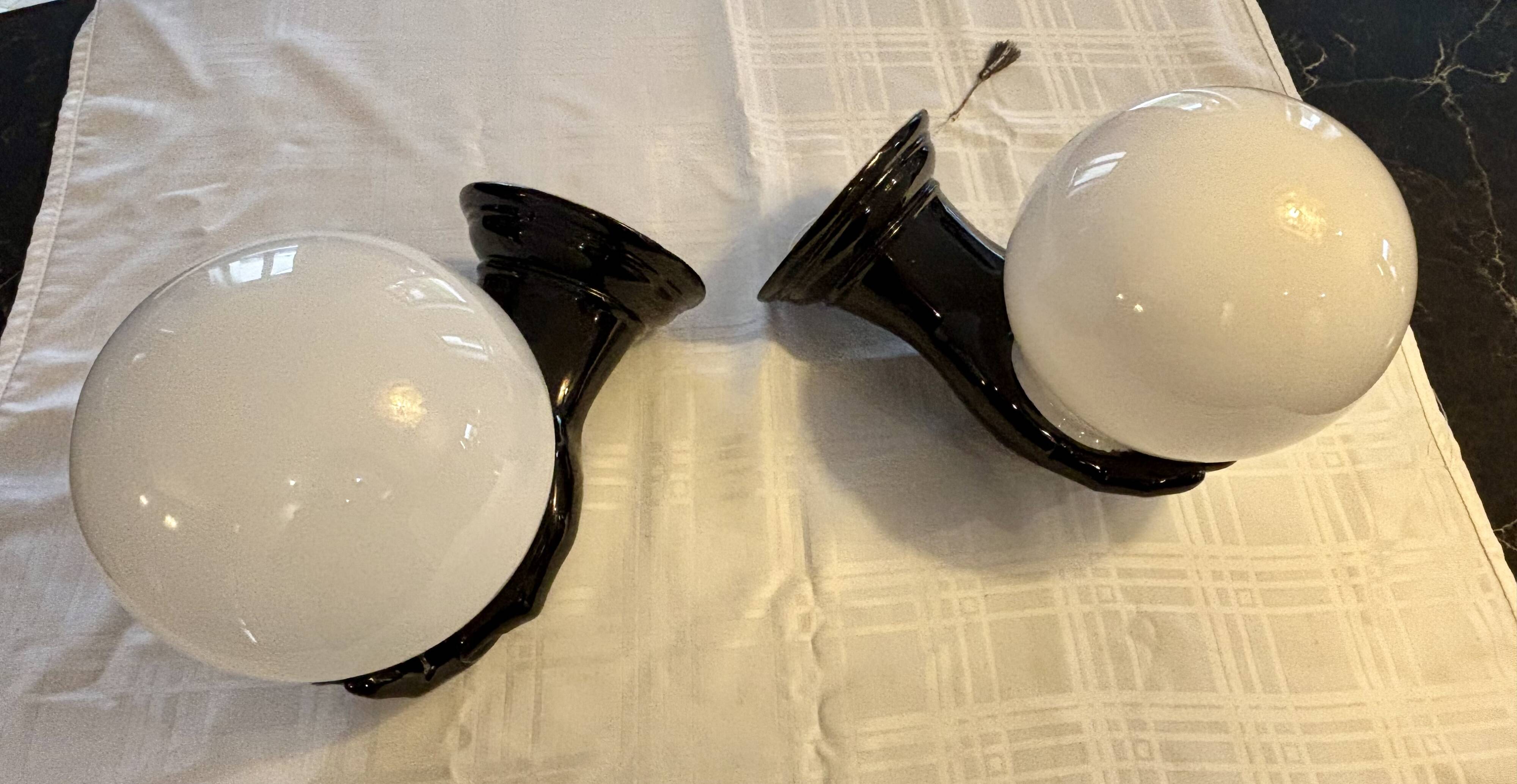 Pair of handmade ceramic wall sconces