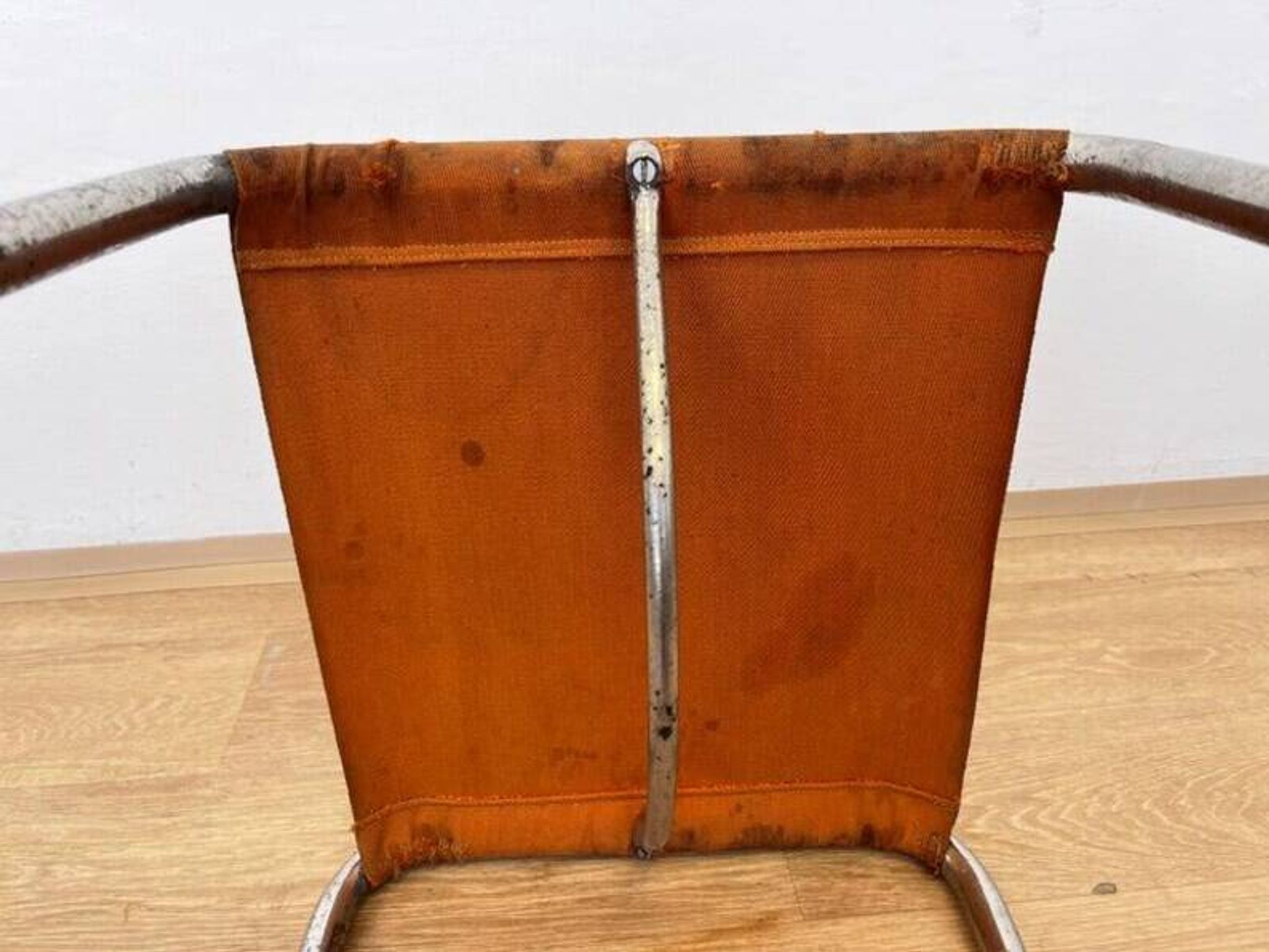 Very rare Chrome tubular steel Bauhaus Stool - 1930 / original eisengarn