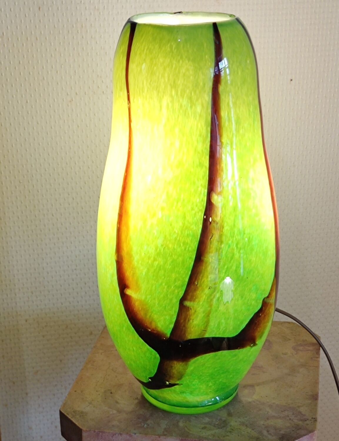 Old glass lamp Murano Italy signed F.Silviy