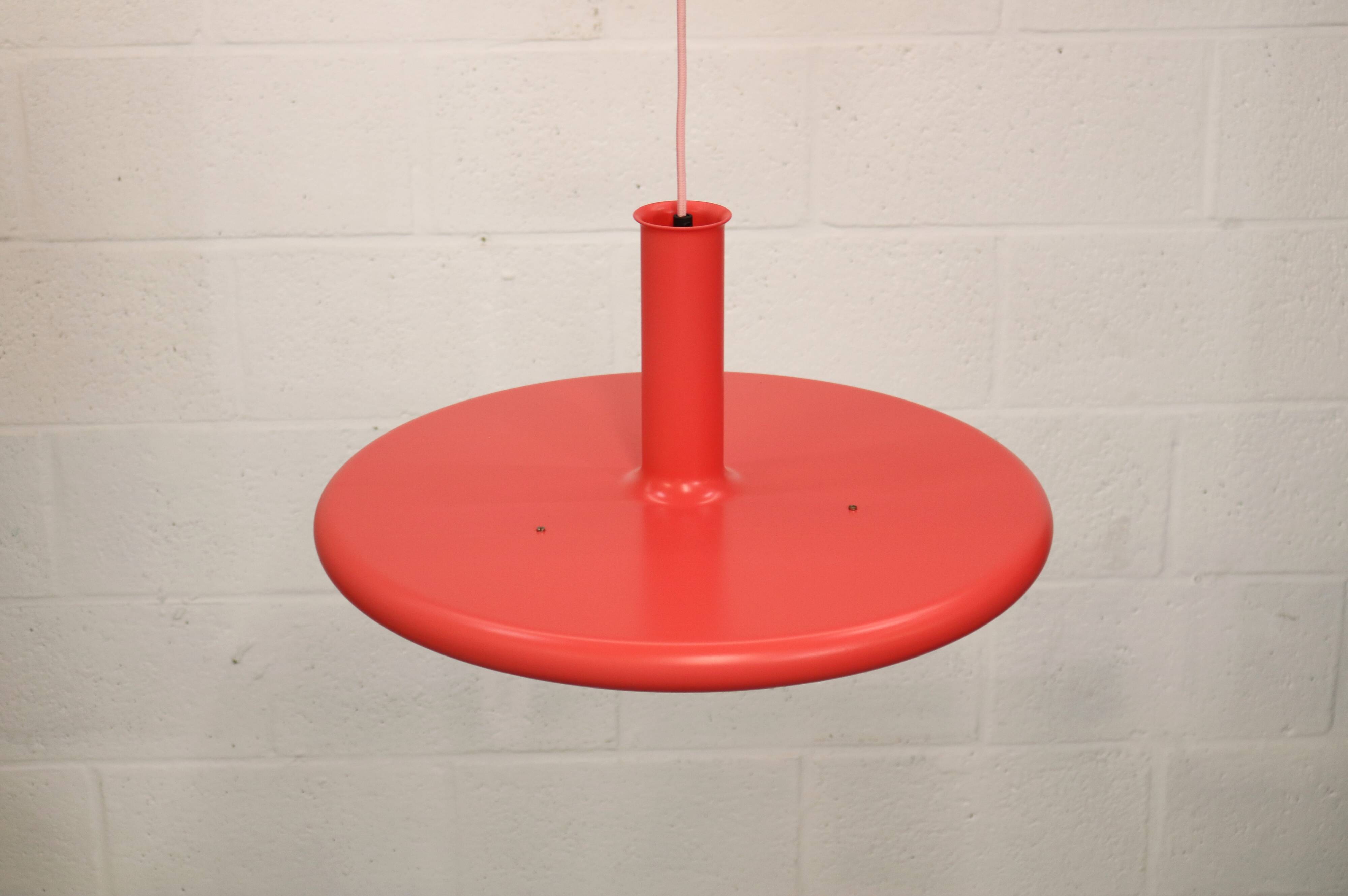Pink Fog & Morup Optima vintage pendant lamp: Hans Due design, Denmark 1970