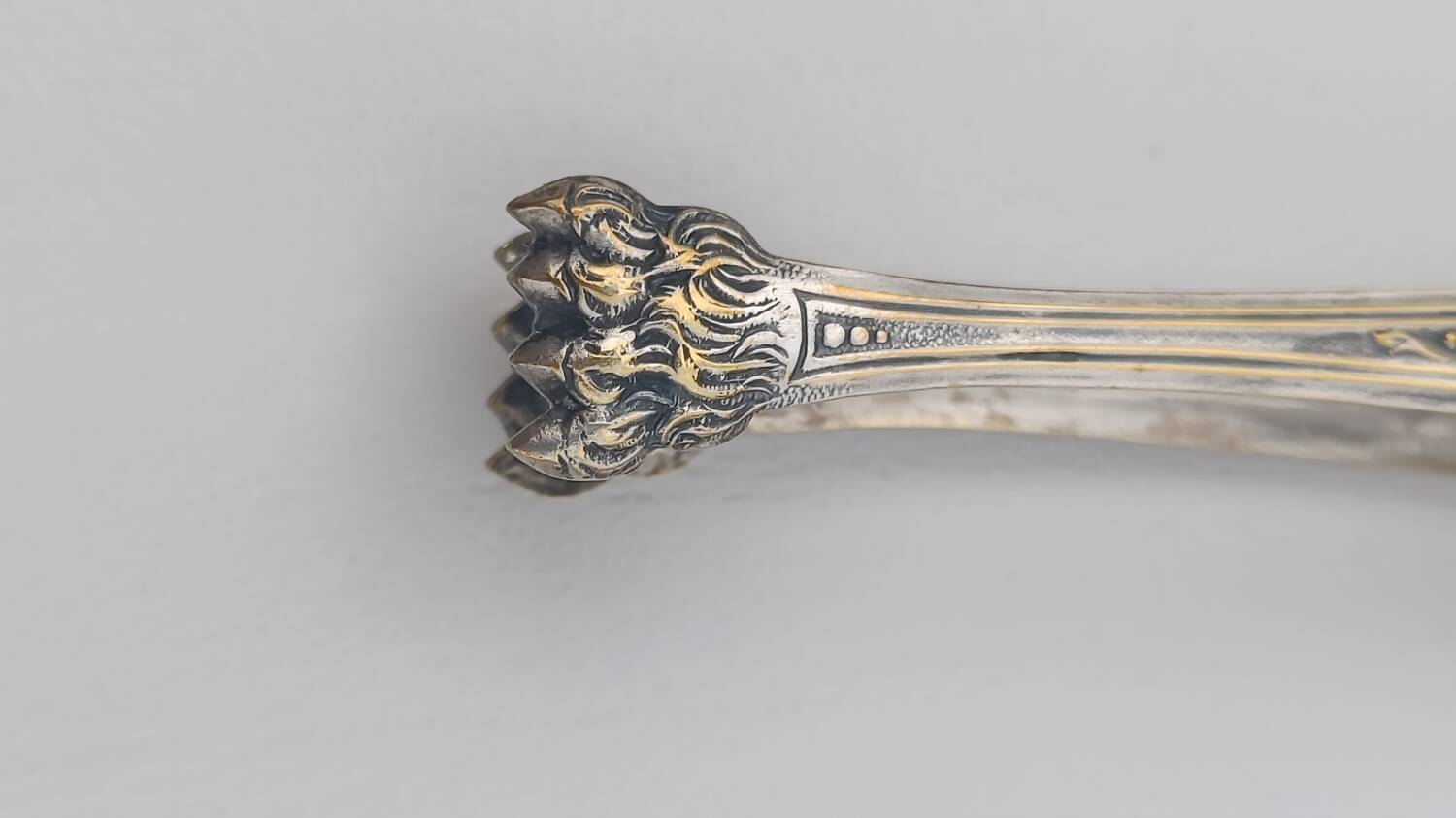Absinthe spoon and tongs in silver-plated metal with hallmark