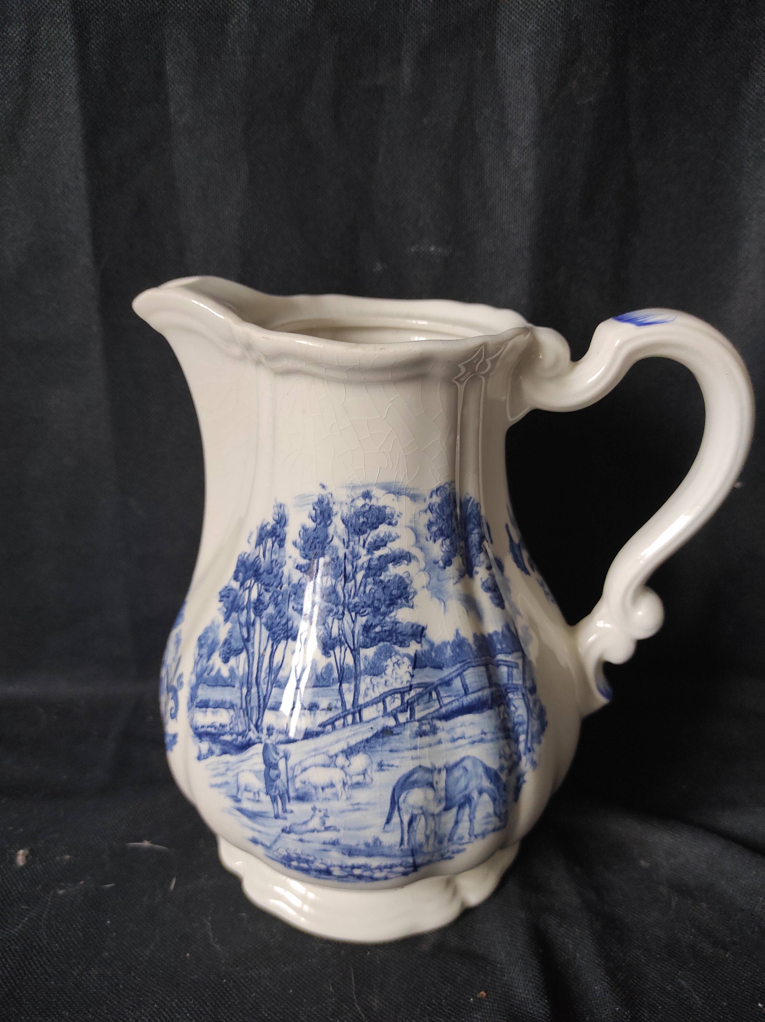 BELLE CAFETIERE /THEIERE BLEU /BLANC/SARREGUEMINES /DERBY France /JUG