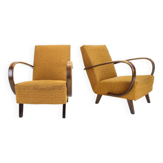 1950s Jindrich Halabala Set of Two Armchairs, Czechoslovakia