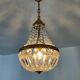 Balloon chandelier in bronze and pendants
