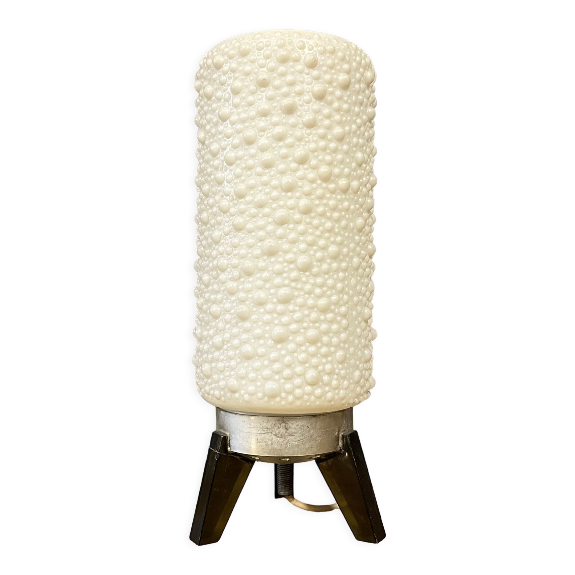 Bubble lamp in white plastic, plexiglass and aluminum from the 70s