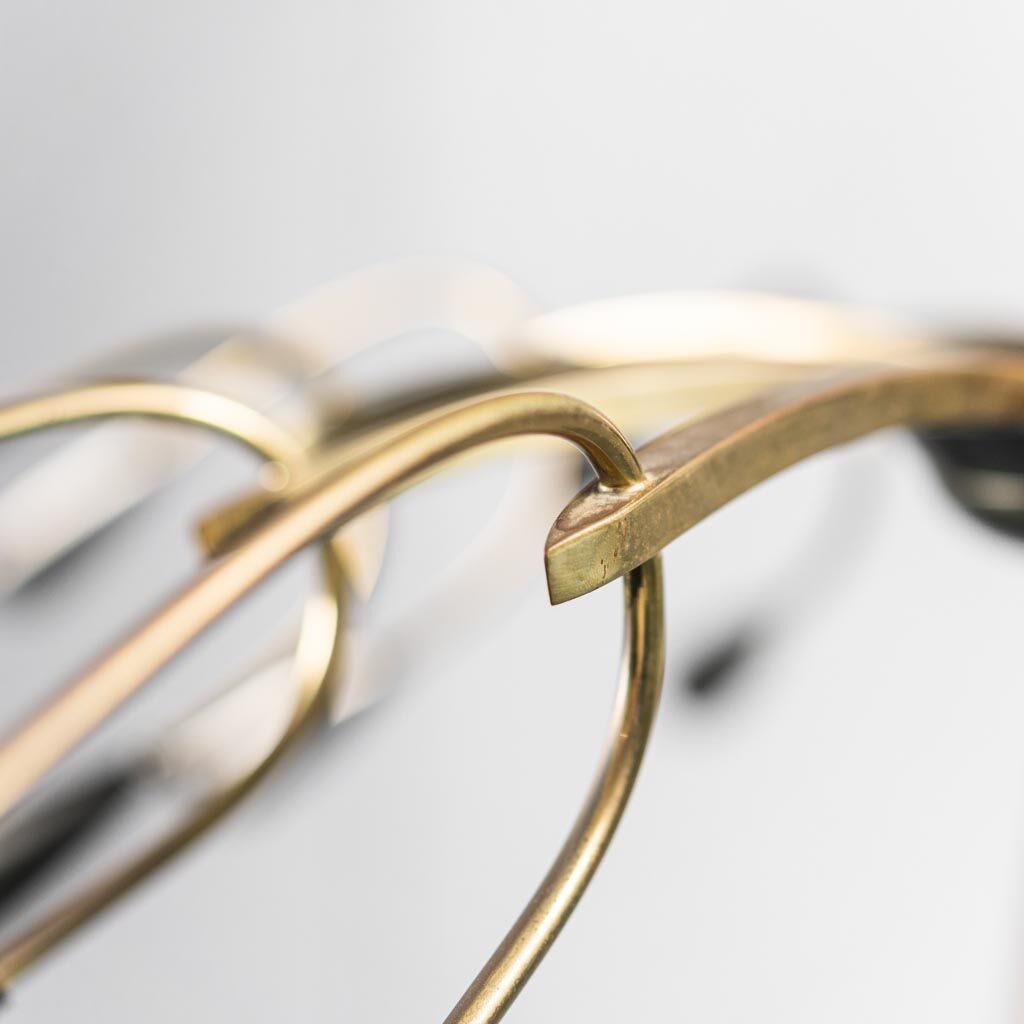 Vintage 1950s modern antique 24-light brass chandelier