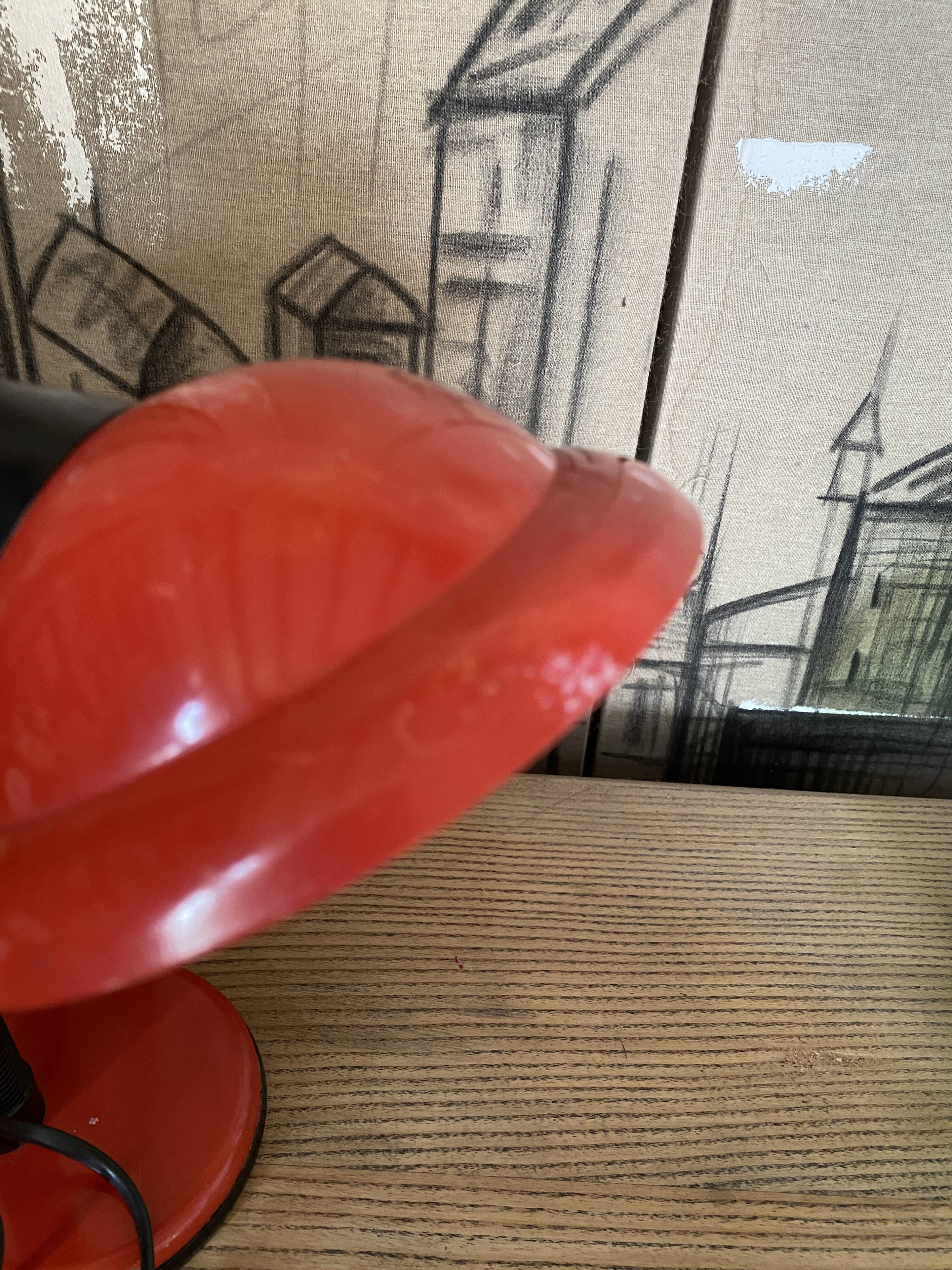 Desk lamp "Col de Cygne Aluminor Red Pop Art France - 1970 in Metal