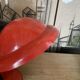 Lampe de bureau Aluminor en métal rouge Pop Art, France 1970