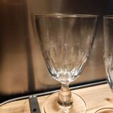 5 antique wine glasses with cut sides