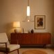 Vintage low sideboard in walnut veneer, Italian design, 1960s original