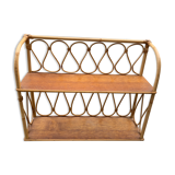 Wall shelf 2 trays, old, rattan.