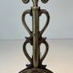 Pair of Brass and Wrought Iron Chenets with Triple Volute and Mount Torch Holders