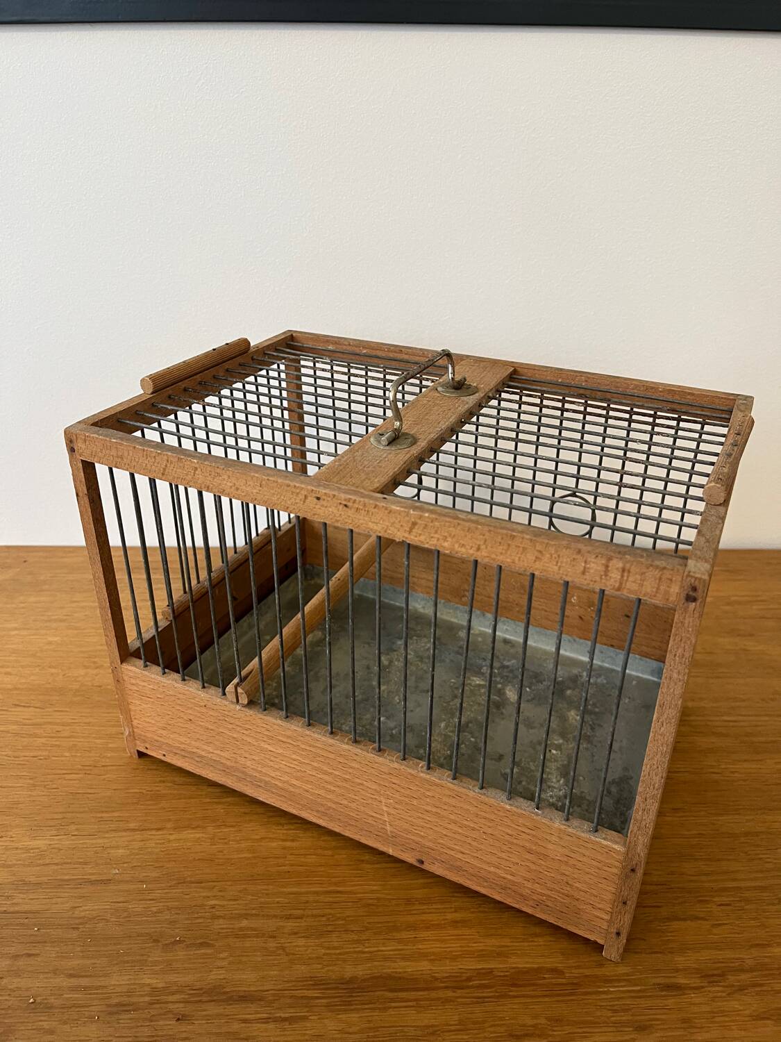 Antique wooden bird cage