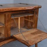 Bahut bar Brutaliste free form in olive tree