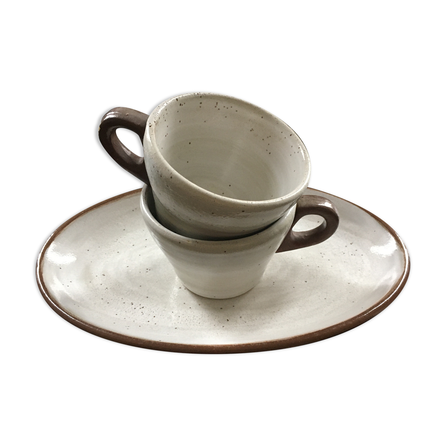 Set 2 cups and coffee dish