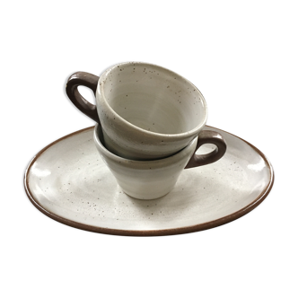 Set 2 cups and coffee dish