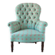 Vintage green coral button back armchair | Belgium